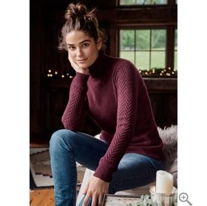 NWOT Orvis 100% Cashmere Herringbone Sweater